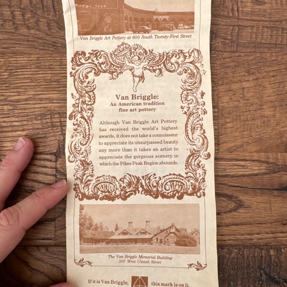 Van Briggle Deer Fawn Vase Pottery Green Paper Brochure - Picture 8 of 8